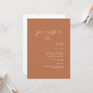 Terracotta Simple Bridal Shower Invitation