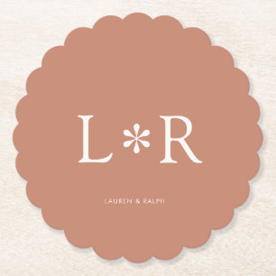 Terracotta Simple Chic Couple Paper Coaster
