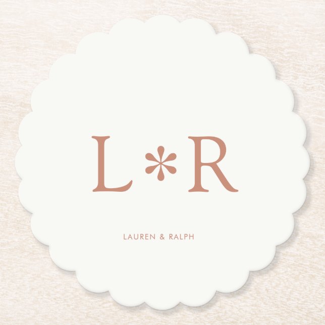 Terracotta | Simple Chic Couple Paper Coaster (Front)