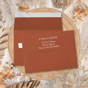 Terracotta Simple Elegant  Return Address Envelope