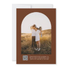 Terracotta Simple Elegant Script QR Code Wedding