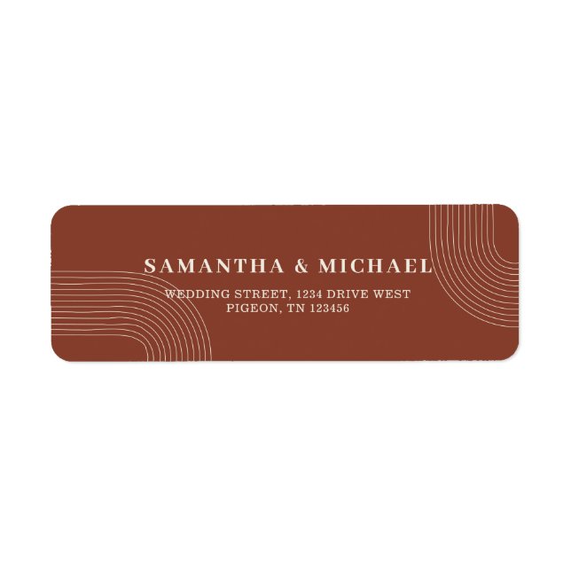 Terracotta Simple Line New Weds Wedding address (Front)