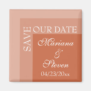 Terracotta Simple Modern Chic Script Wedding Magnet
