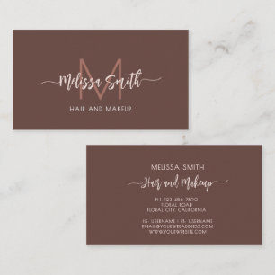 Terracotta Simple Monogram Business Card