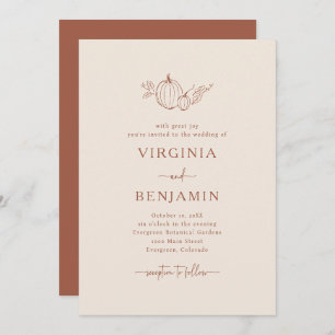 Terracotta Simple Wedding Invitation