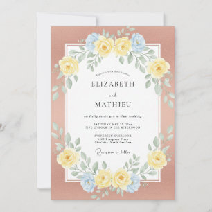 Terracotta Soft Watercolor Floral Wedding Invitation