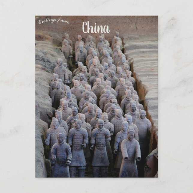 Terracotta Soldiers Near Xian China Postcard (Front)