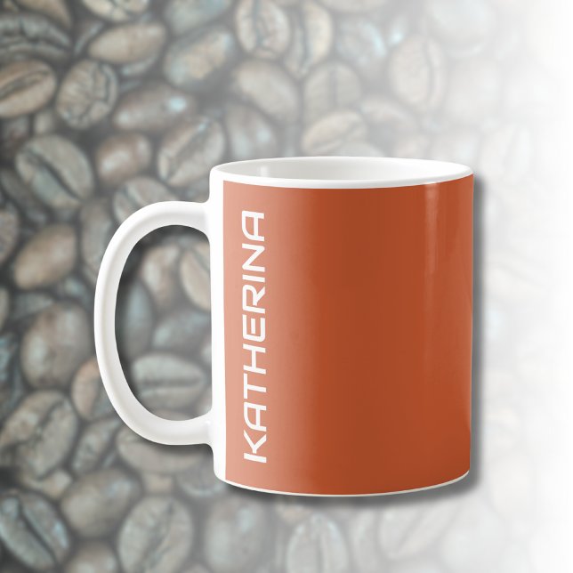 Terracotta Solid Colour | Classic Personalised  Coffee Mug (Creator Uploaded)