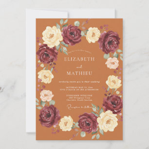 Terracotta Sophisticated Autumn Wedding Invitation