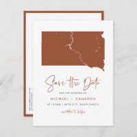 Terracotta South Dakota Map QR Code Save the Date