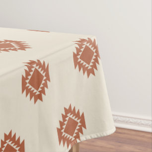 Terracotta Southwestern Aztec Geometric Tribal Pat Tablecloth