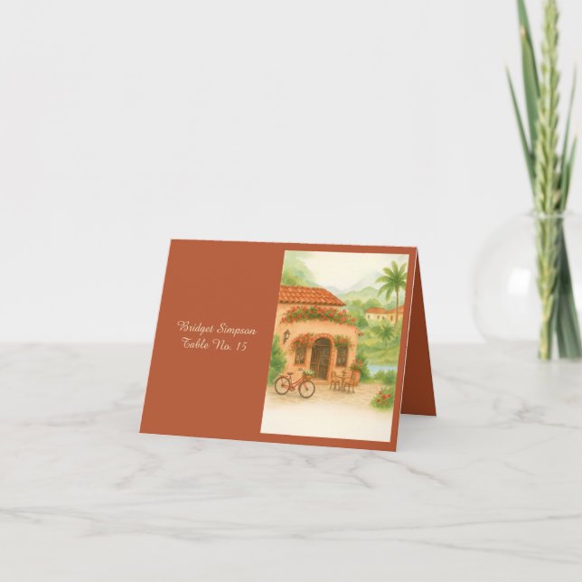 Terracotta Spanish Hacienda Destination guest Card (Front)