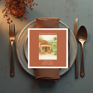 Terracotta Spanish Hacienda Destination Wedding Napkin