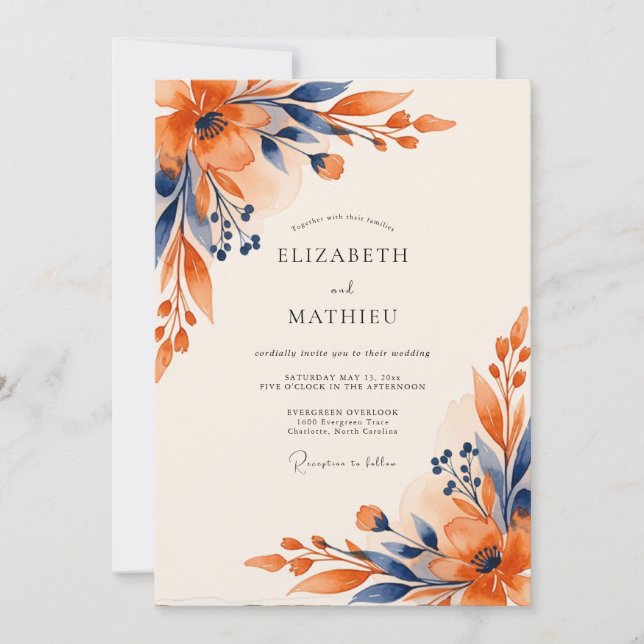 Terracotta Splendid Fall Wedding Invitation (Front)