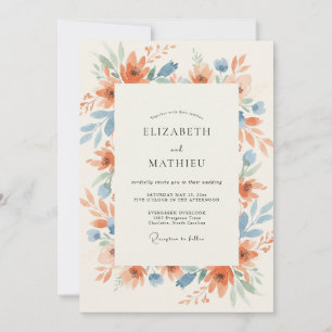 Terracotta Steel Painted Wedding Invitation