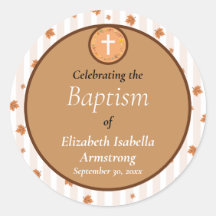 Terracotta Stripe and Leaf Wreath Fall Baptism