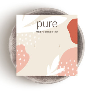 Terracotta Stud Earring Jewelry Display Square Business Card