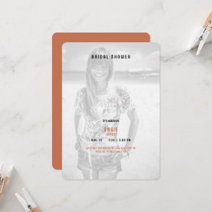 Terracotta Summer Photo Bridal Shower Invitation