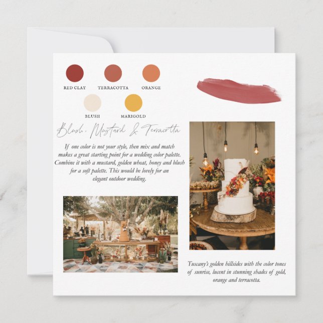 Terracotta Sunrise | Orange Gold Red Colour Palett Invitation (Front)