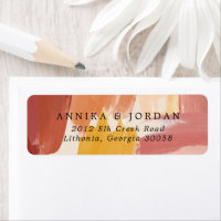 Terracotta Sunrise Wedding Address Label