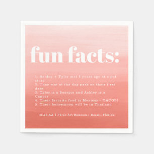 Terracotta Sunrise Wedding Fun Facts Napkins