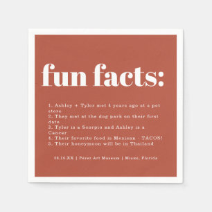 Terracotta Sunrise   Wedding Fun Facts Napkins