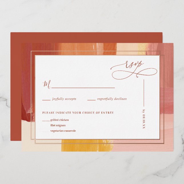 Terracotta Sunrise | Wedding RSVP (Front/Back)