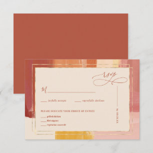 Terracotta Sunrise Wedding RSVP Card
