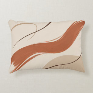 Terracotta Sweeping Brushstroke Decorative Cushion
