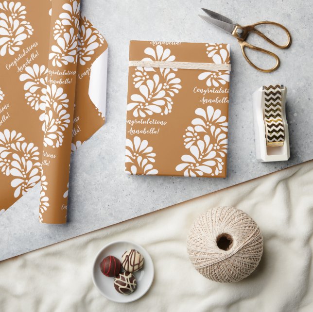 Terracotta talavera Mexican fiesta personalised Wrapping Paper (Crafts)