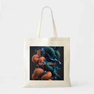 Terracotta Teal Flow - Colourful Vertical 3D Abstr Tote Bag