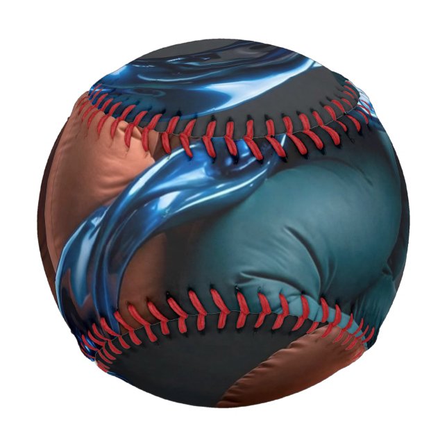 Terracotta Teal Flow - Colourful Vertical 3D Baseball (Front)