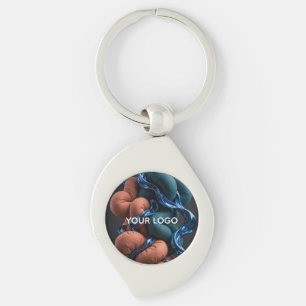 Terracotta Teal Flow - Colourful Vertical 3D Key Ring