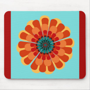 Terracotta & Teal Flower Mouse Mat