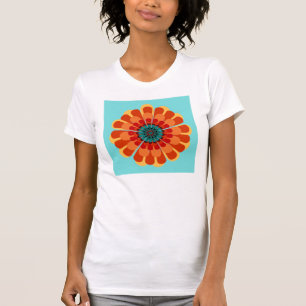 Terracotta & Teal Flower T-Shirt