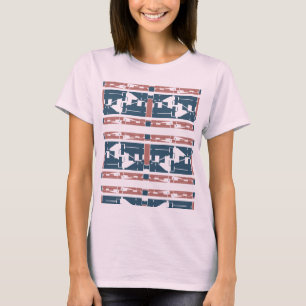 Terracotta Teal Symmetrical Mediterranean-inspired T-Shirt