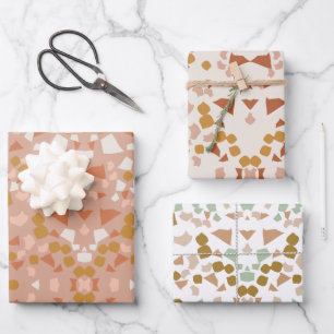 terracotta terrazzo wrapping paper sheet