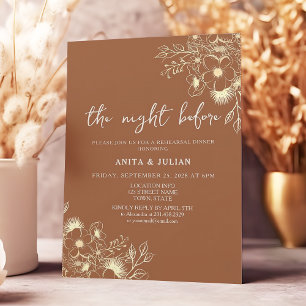 Terracotta The Night Before Rehearsal Dinner Invitation