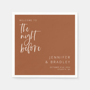 Terracotta The Night Before Rehearsal Dinner  Napkin