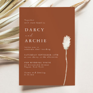 Terracotta Thistle Wedding Invitation