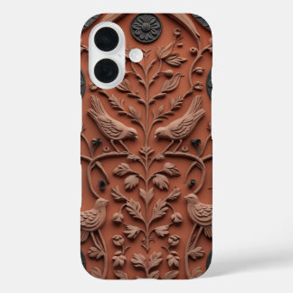 Terracotta Tile Folk Art iPhone 15 Pro Case – Indi
