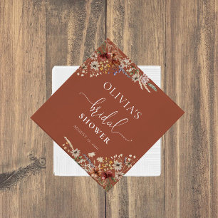 Terracotta Tiny Wildflower Bridal Shower  Napkin