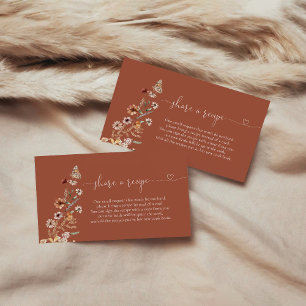 Terracotta Tiny Wildflower Bridal Shower Recipe  Enclosure Card