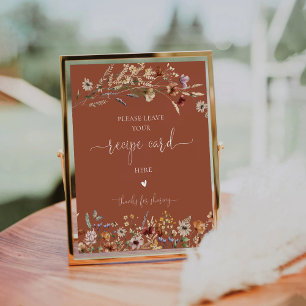 Terracotta Tiny Wildflower Recipe Card Sign