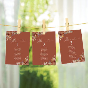 Terracotta Tiny Wildflower Table Seating Chart