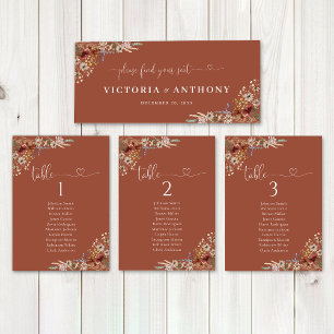 Terracotta Tiny Wildflower Wedding Head Table Sign