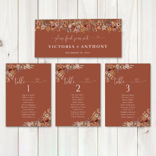 Terracotta Tiny Wildflower Wedding Head Table Sign