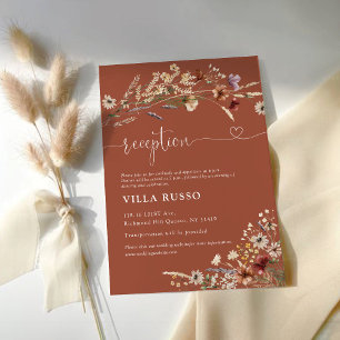 Terracotta Tiny Wildflower Wedding Reception Enclosure Card