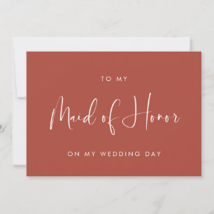 Terracotta To my Maid of Honour wedding day card