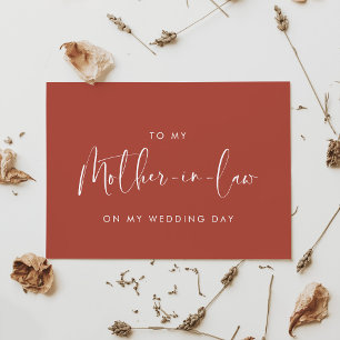 Terracotta To my mother-in-law on my wedding day Invitation